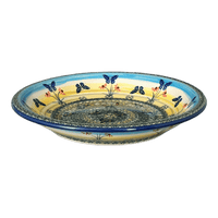 A picture of a Polish Pottery 9.25" Pasta Bowl (Butterflies in Flight) | T159S-WKM as shown at PolishPotteryOutlet.com/products/9-25-pasta-bowl-butterflies-in-flight-t159s-wkm
