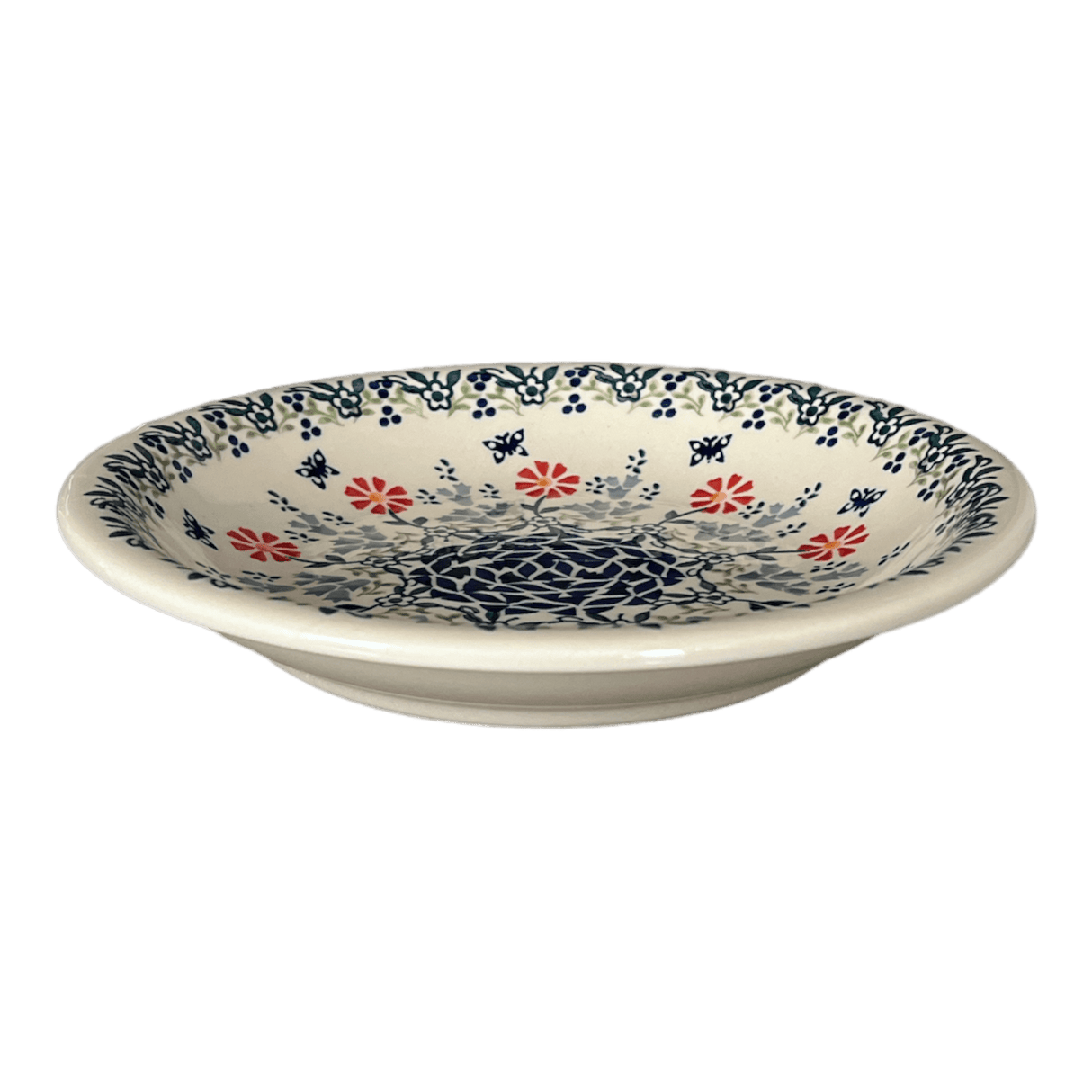 Bowl, Round, Pasta, 9.25" Bowl in "Butterfly Blossoms" by Manufaktura | T159T-MM02