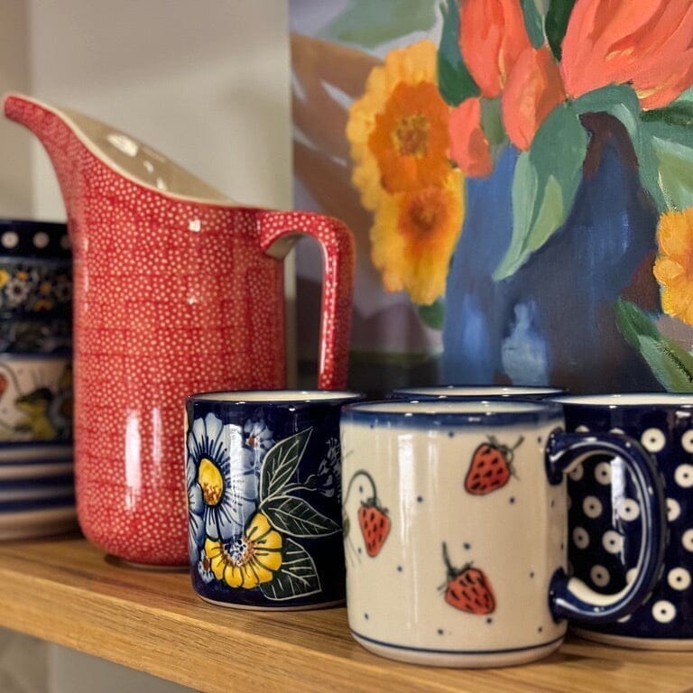 Mug, Straight Mug, 12 oz, WR (WR14E) in "Blazing Starflower" by W.R. Ceramika | WR14E-WR25