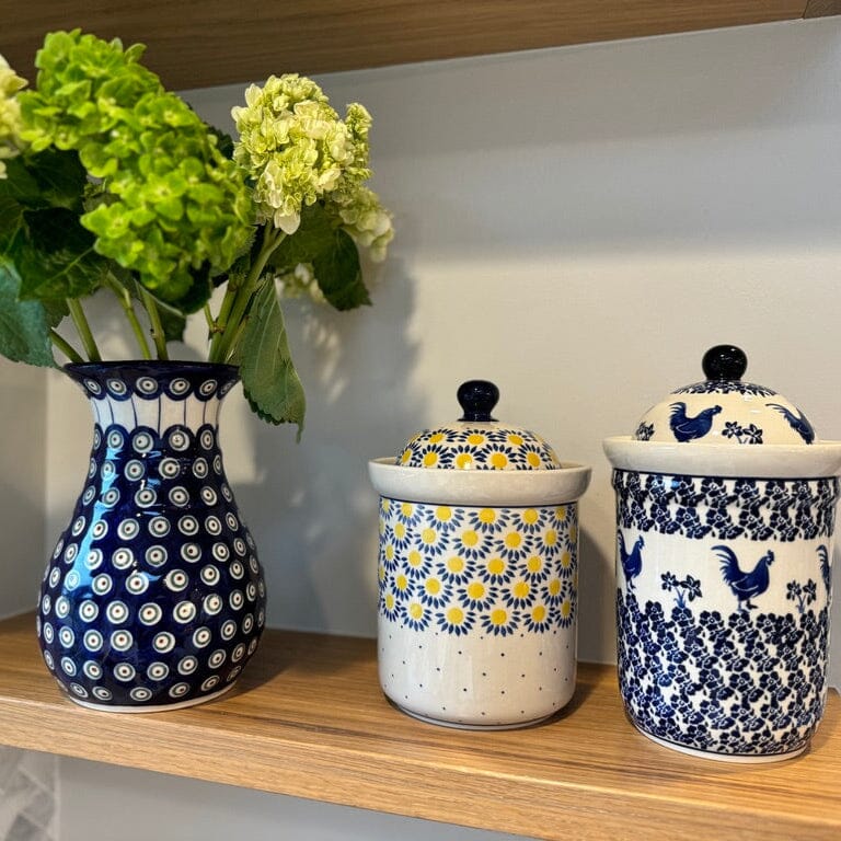 Vase, 8.5", WR (WR30D) in "Peacock in Line" by W.R. Ceramika | WR30D-SM1