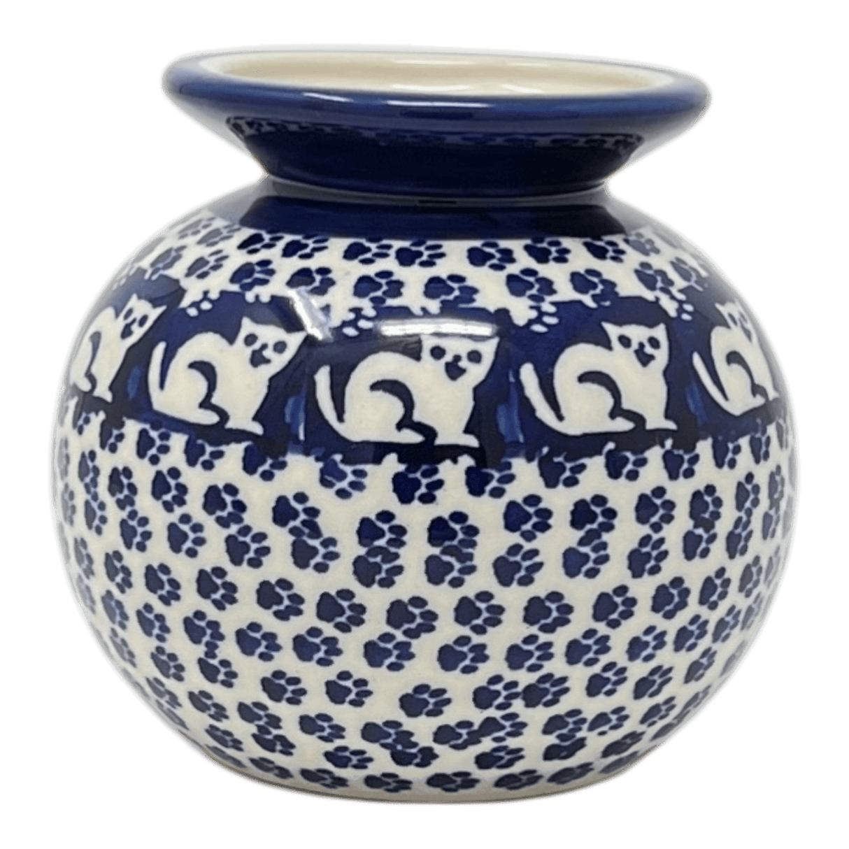 Vase, Bubble, Small 3.75" in "Kitty Cat Path" by Manufaktura | W001T-KOT6