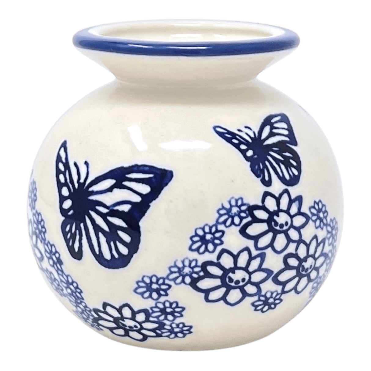 Vase, Bubble, Small 3.75" in "Butterfly Garden" by Manufaktura | W001T-MOT1