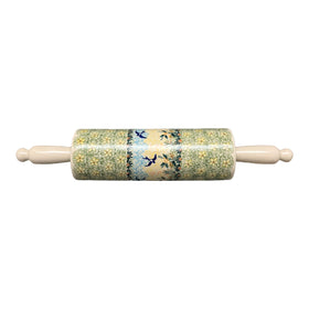 Polish Pottery Rolling Pin (Soaring Swallows) | W012S-WK57 Additional Image at PolishPotteryOutlet.com