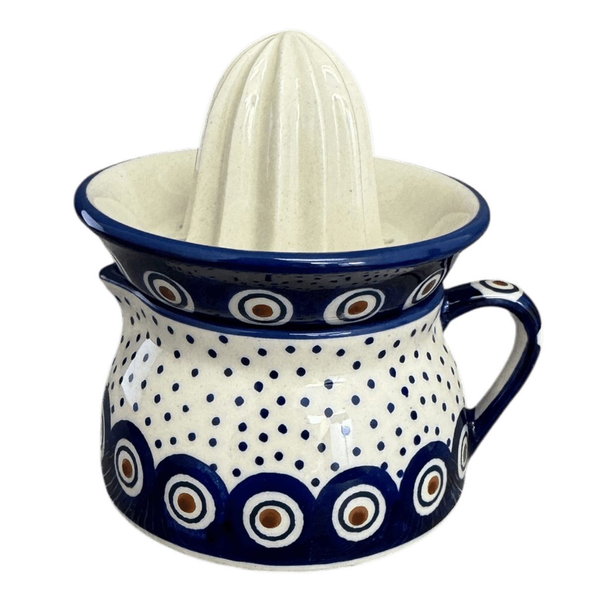 Juicer, Juicer w/ Jug, 4.5" in "Peacock Dot" by Manufaktura | W017U-54K