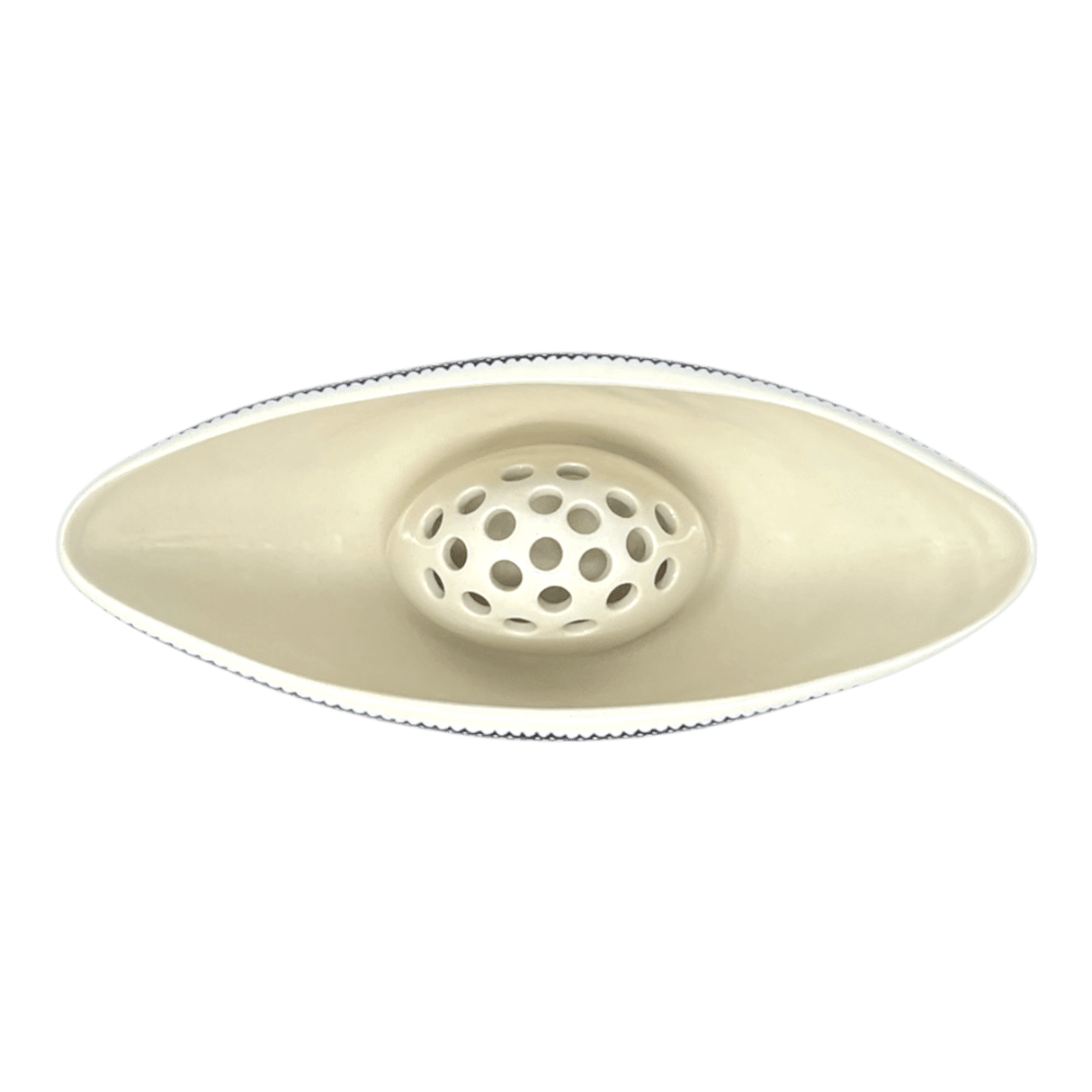 Vase, Ikebana, Oval, Frog Insert, 10.5" x 4.5" in "Duet in Black & Grey" by Manufaktura | W022S-DPSC