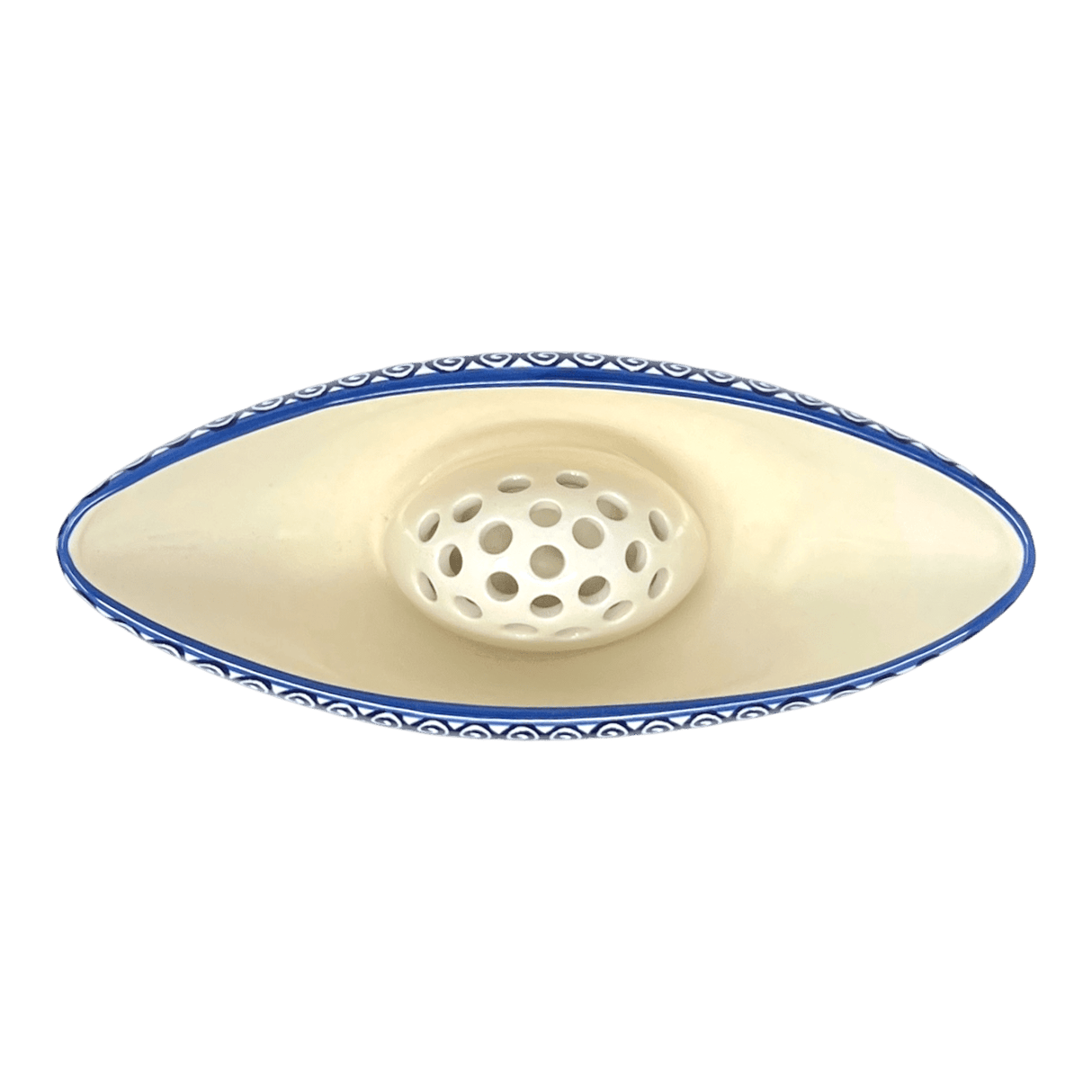 Vase, Ikebana, Oval, Frog Insert, 10.5" x 4.5" in "Flower Power" by Manufaktura | W022T-JS14