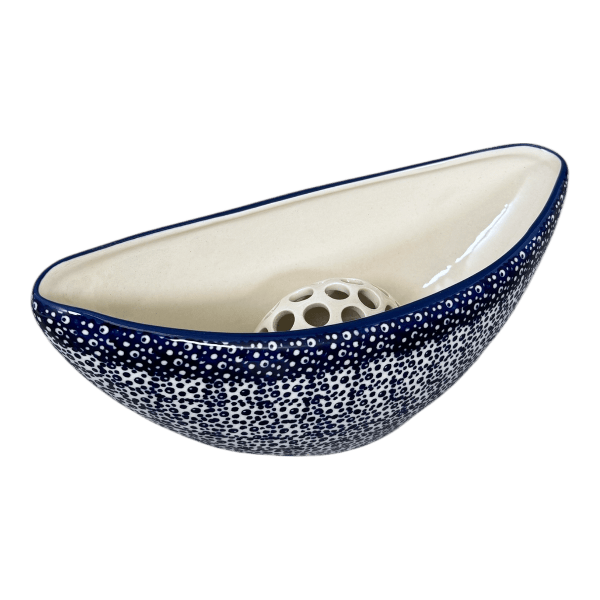 Vase, Oval, Frog Insert, 10.5" x 4.5" in "Sea Foam" by Manufaktura | W022T-MAGM