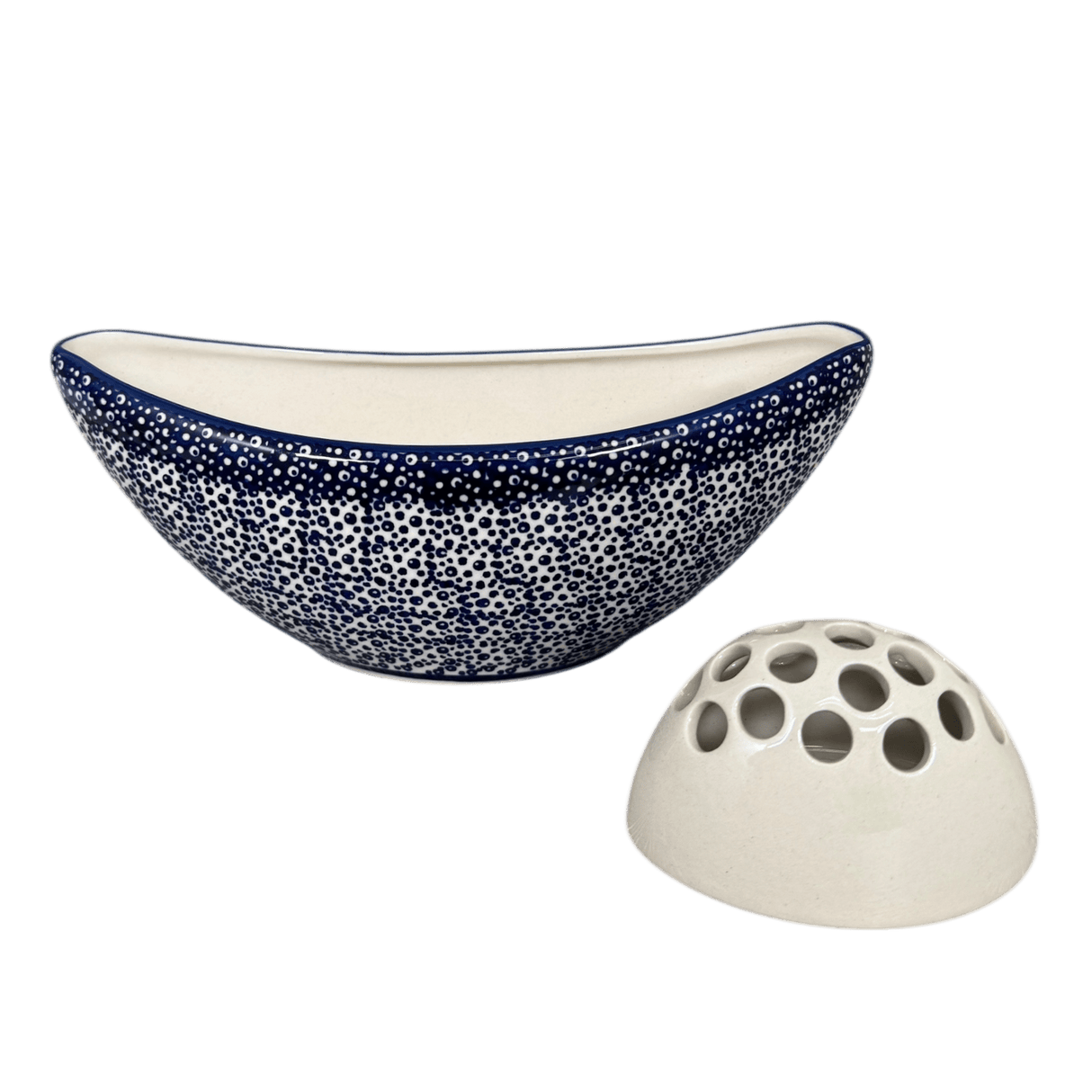 Vase, Oval, Frog Insert, 10.5" x 4.5" in "Sea Foam" by Manufaktura | W022T-MAGM