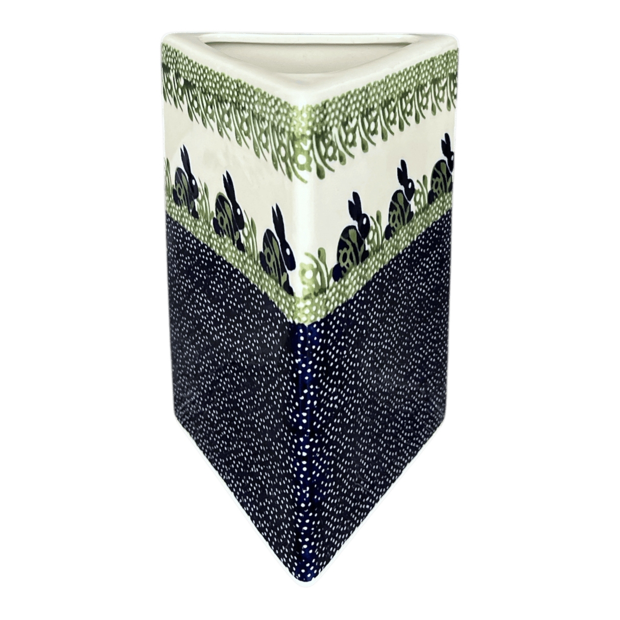 Vase, Triangular, 8" x 4.75" in "Bunny Love" by Manufaktura | W027T-P324