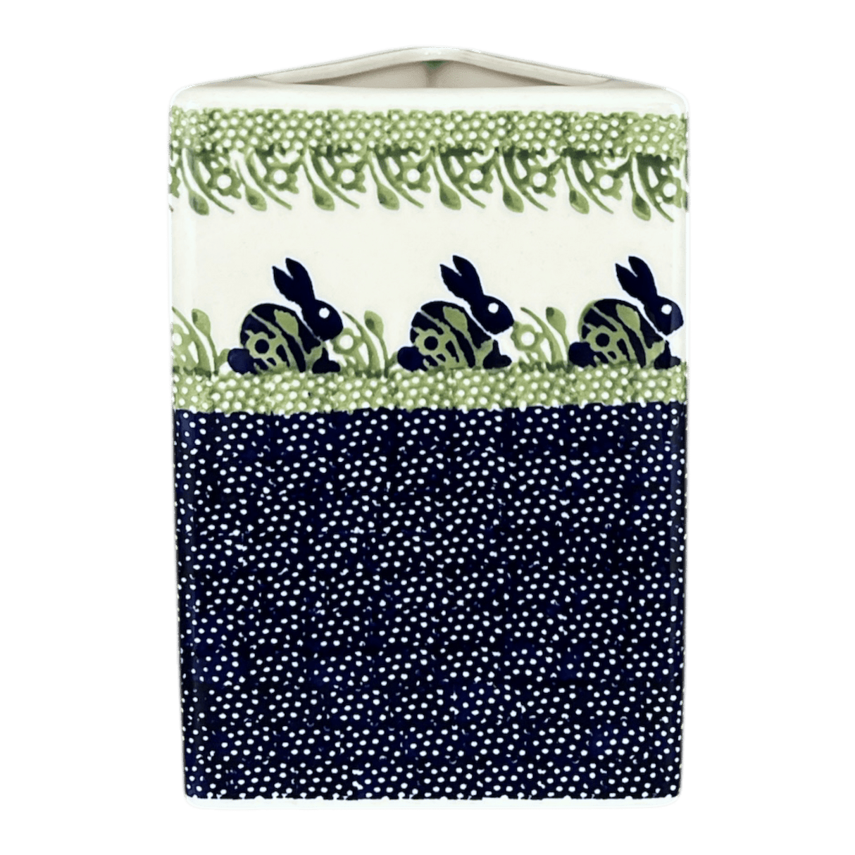 Vase, Triangular, 8" x 4.75" in "Bunny Love" by Manufaktura | W027T-P324