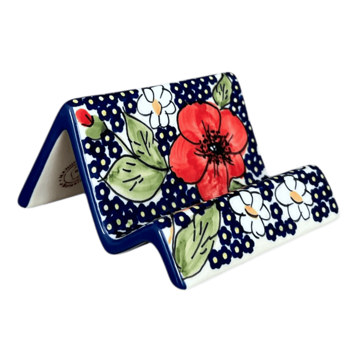 Stand, Card/Phone, 4" x 2" in "Poppies & Posies" by Manufaktura | W049S-IM02