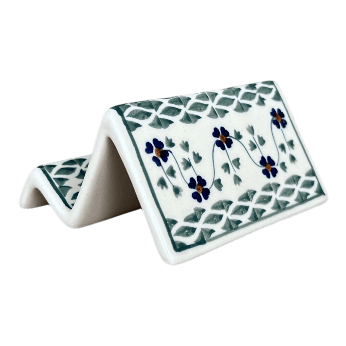 Stand, Card/Phone, 4" x 2" in "Woven Pansies" by Manufaktura | W049T-RV