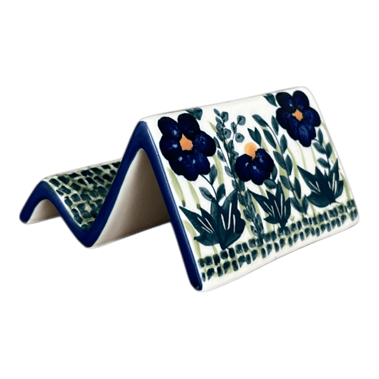 Stand, Card/Phone, 4" x 2" in "Bouncing Blue Blossoms" by Manufaktura | W049U-IM03