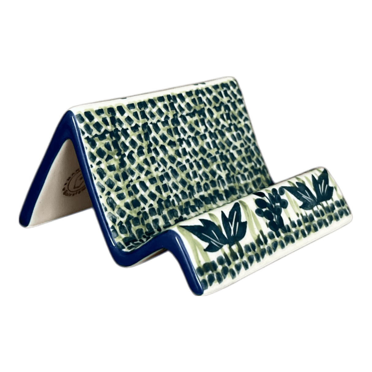 Stand, Card/Phone, 4" x 2" in "Bouncing Blue Blossoms" by Manufaktura | W049U-IM03