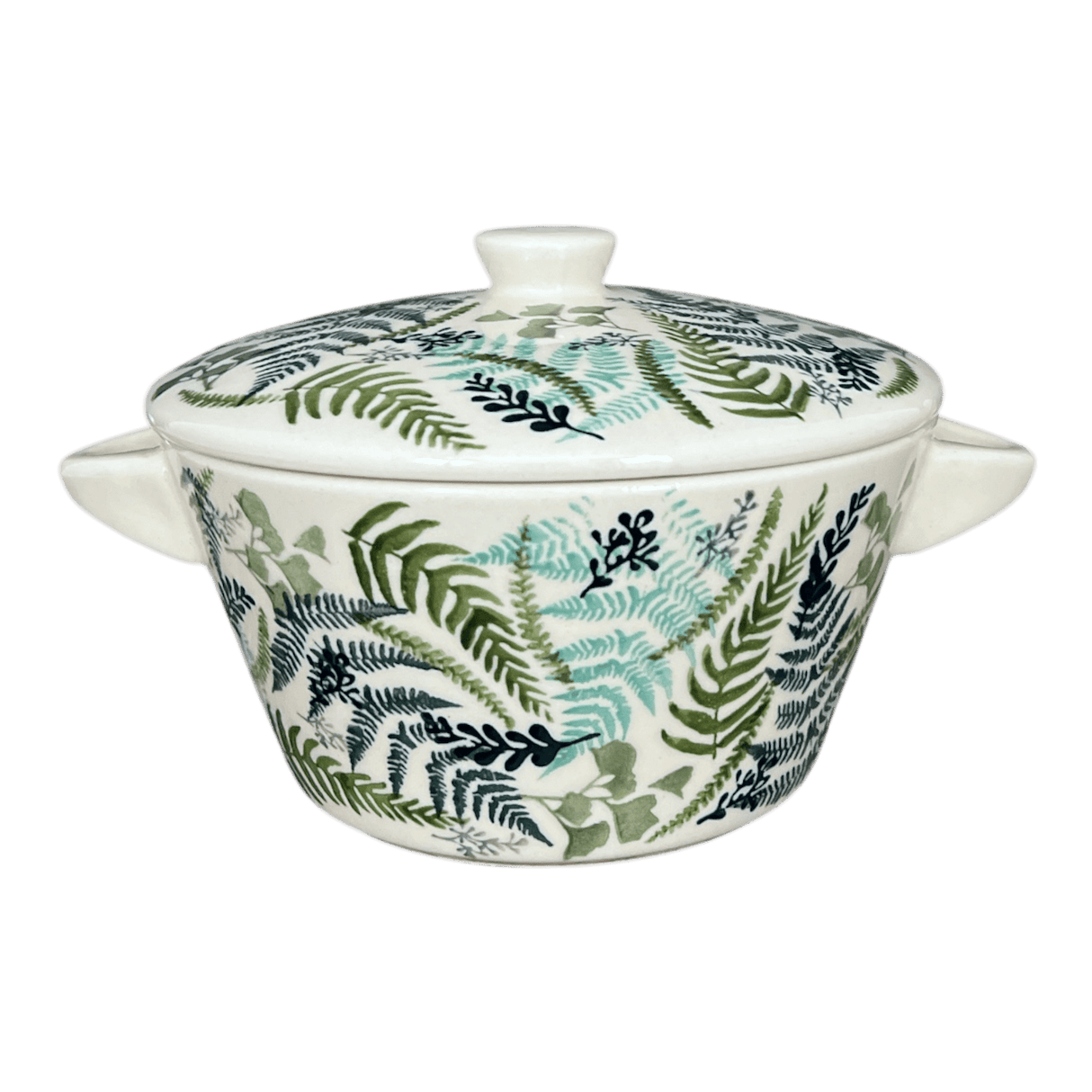 Soup Tureen, 1.25 Quart in "Scattered Ferns" by Manufaktura | W052S-GZ39