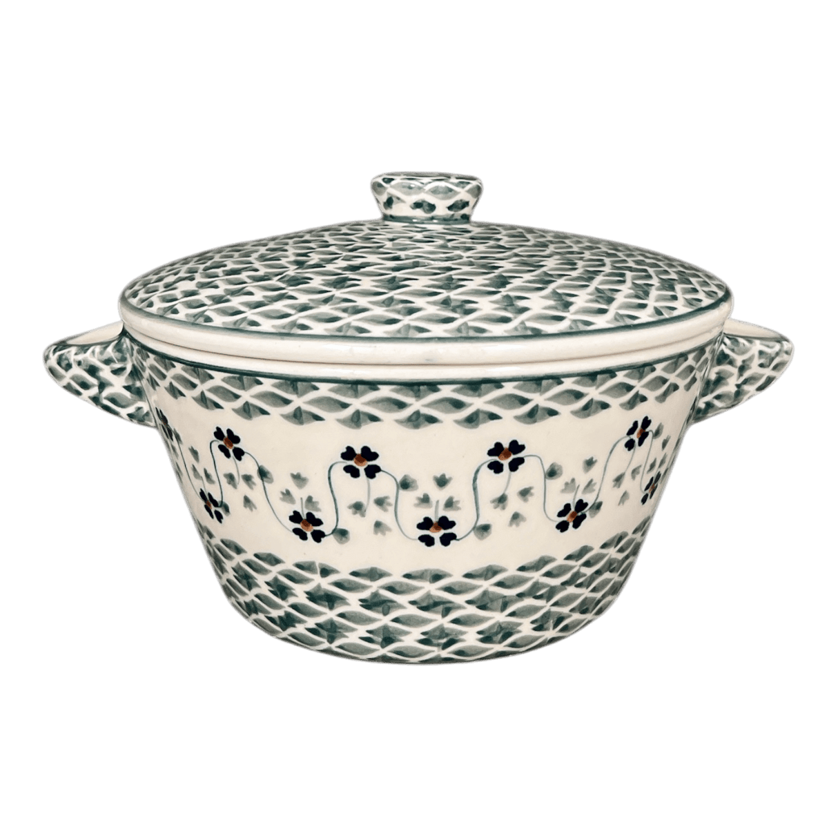 Soup Tureen, 1.25 Quart in "Woven Pansies" by Manufaktura | W052T-RV