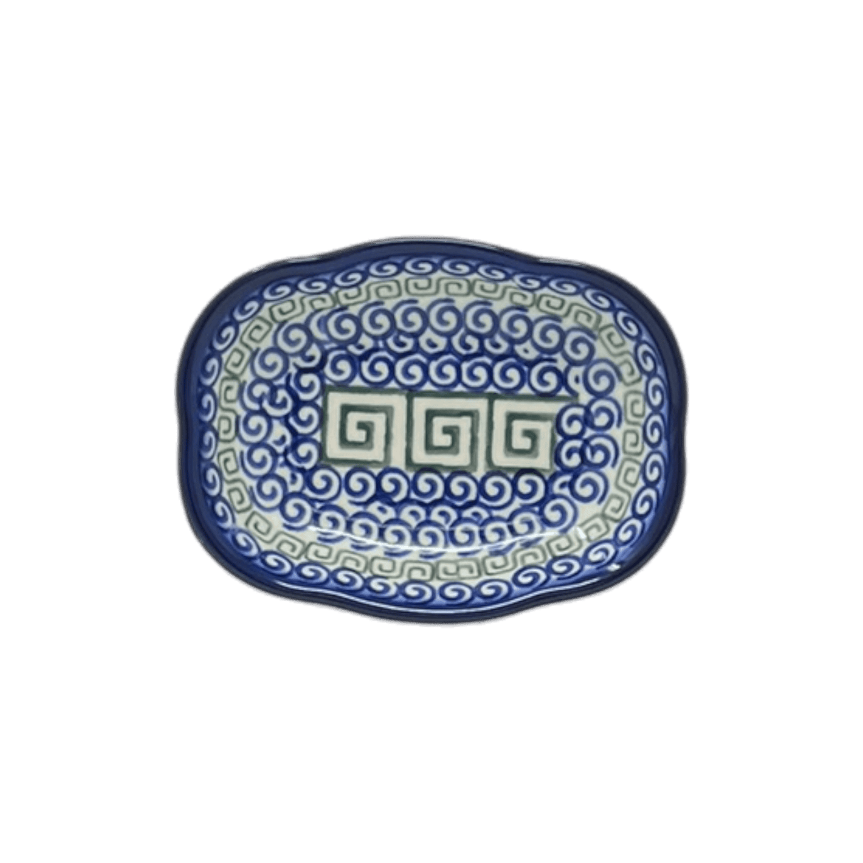 Dish, Cloud-Shaped, 4.75" x 3.5", WR (WR11A) in "Greek Columns" by W.R. Ceramika | WR11A-NP20