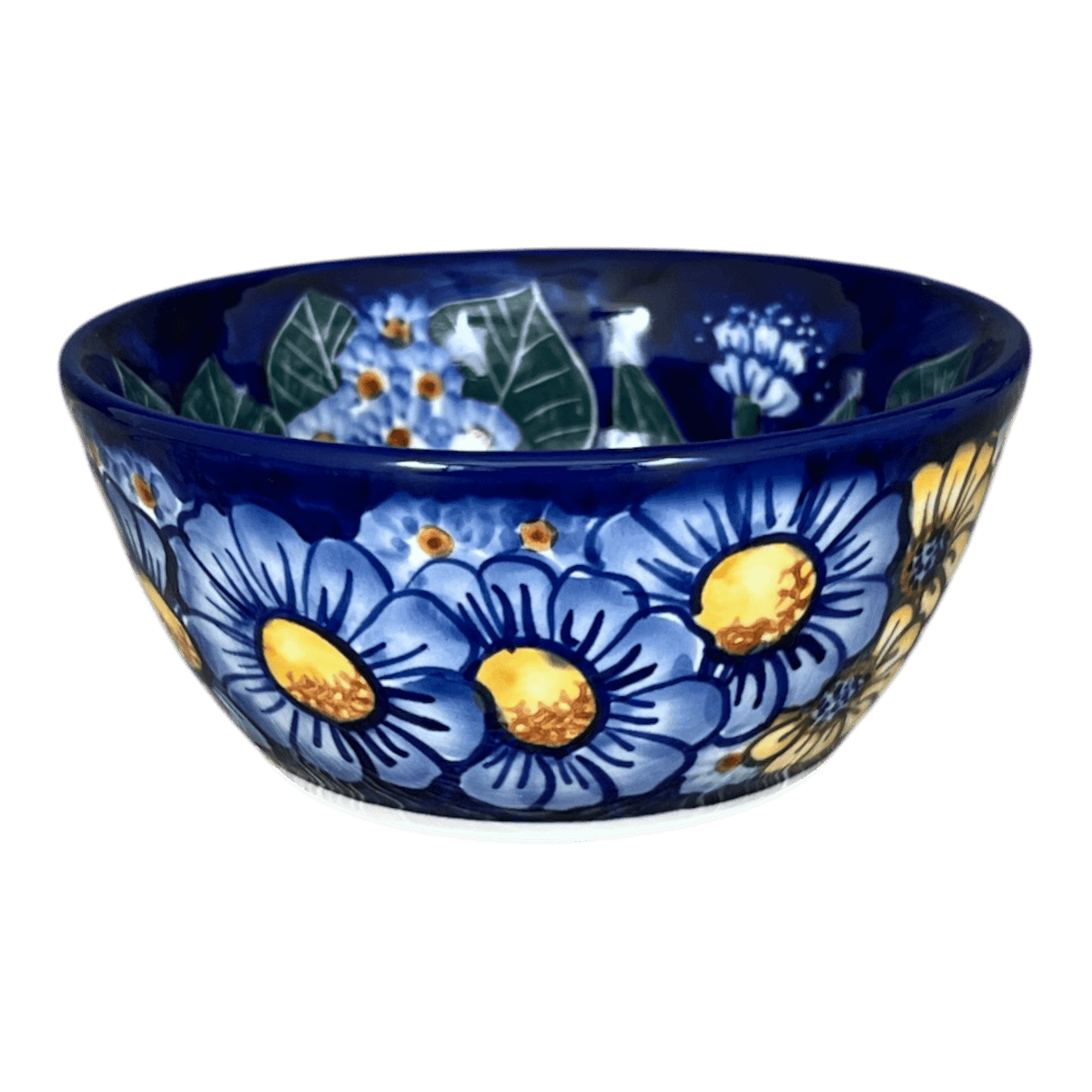 Bowl, Round, 6", WR (WR12B) in "Cobalt Blossoms" by W.R. Ceramika | WR12B-AB5