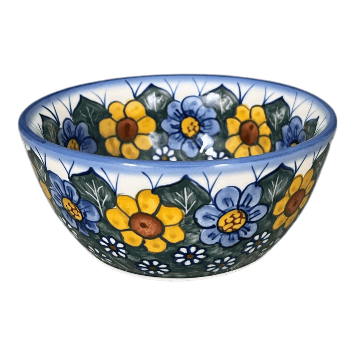 Bowl, Round, 6", WR (WR12B) in "Daisy Meadow" by W.R. Ceramika | WR12B-BK2