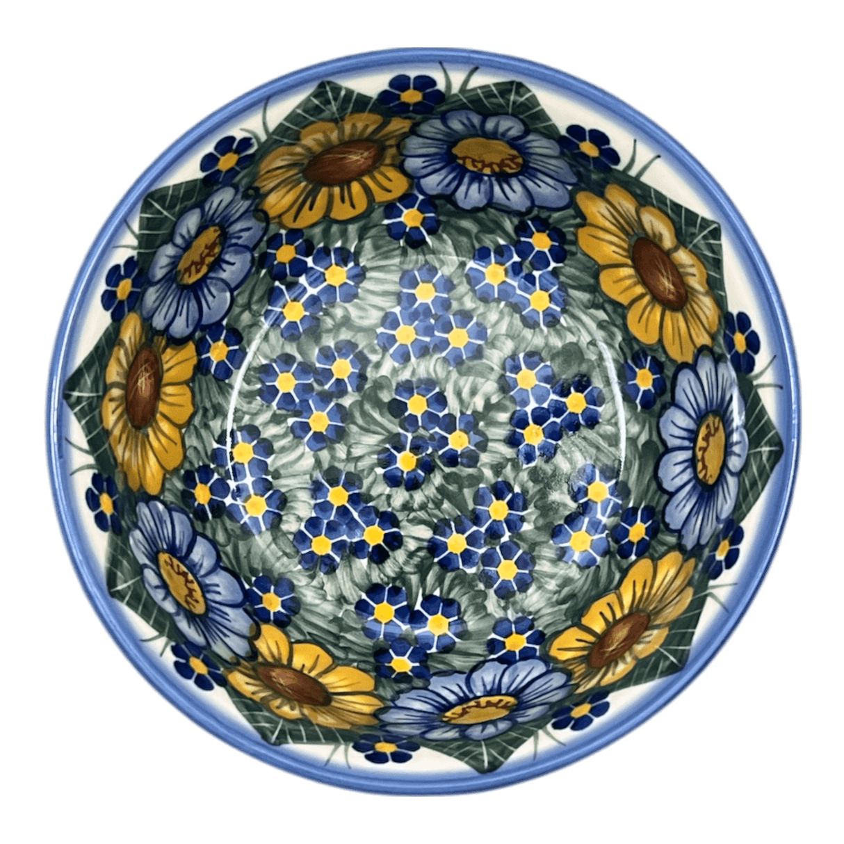 Bowl, Round, 7", WR (WR12C) in "Bed of Blossoms" by W.R. Ceramika | WR12C-KG2