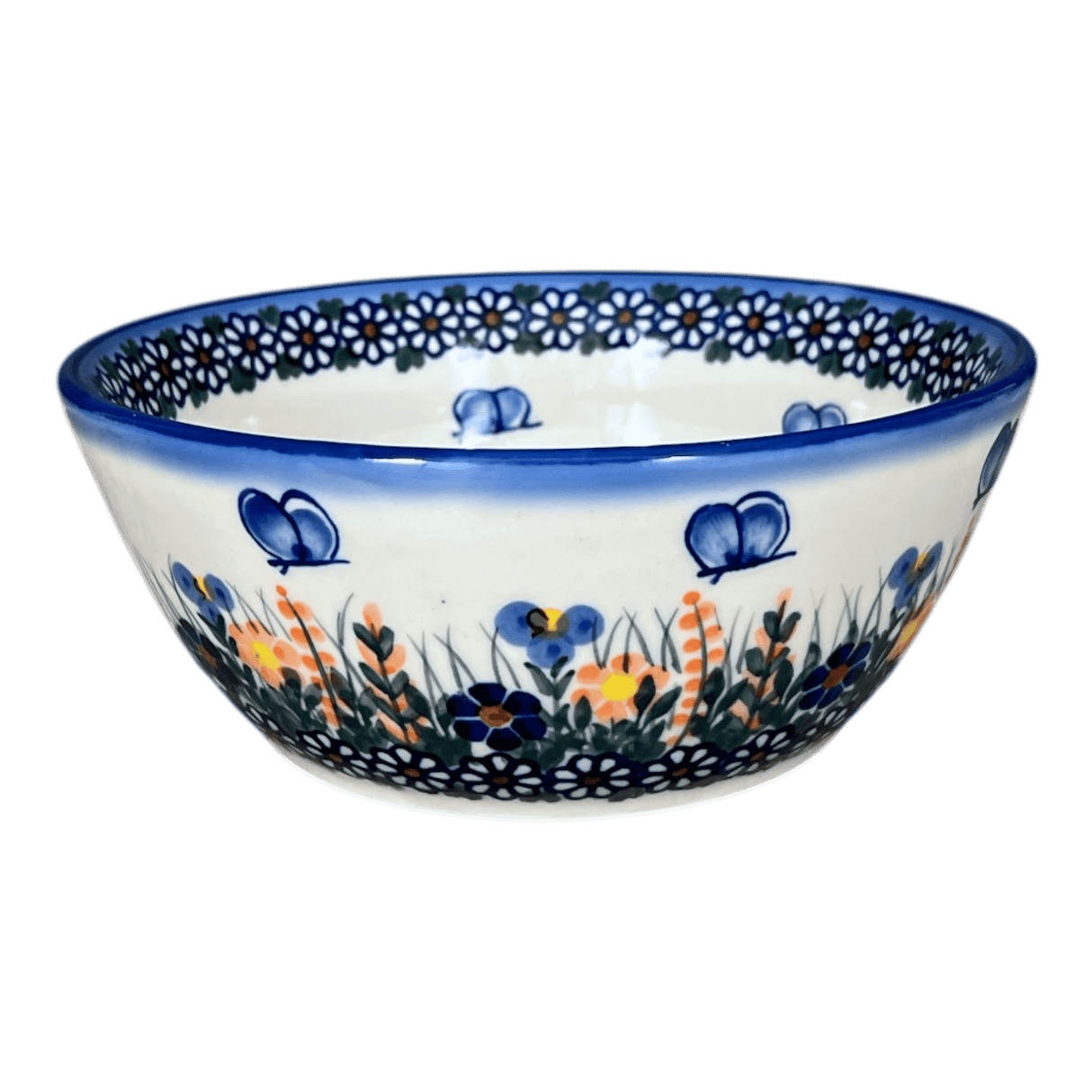 Bowl, Round, 7", WR (WR12C) in "Butterfly Delight" by W.R. Ceramika | WR12C-PP2