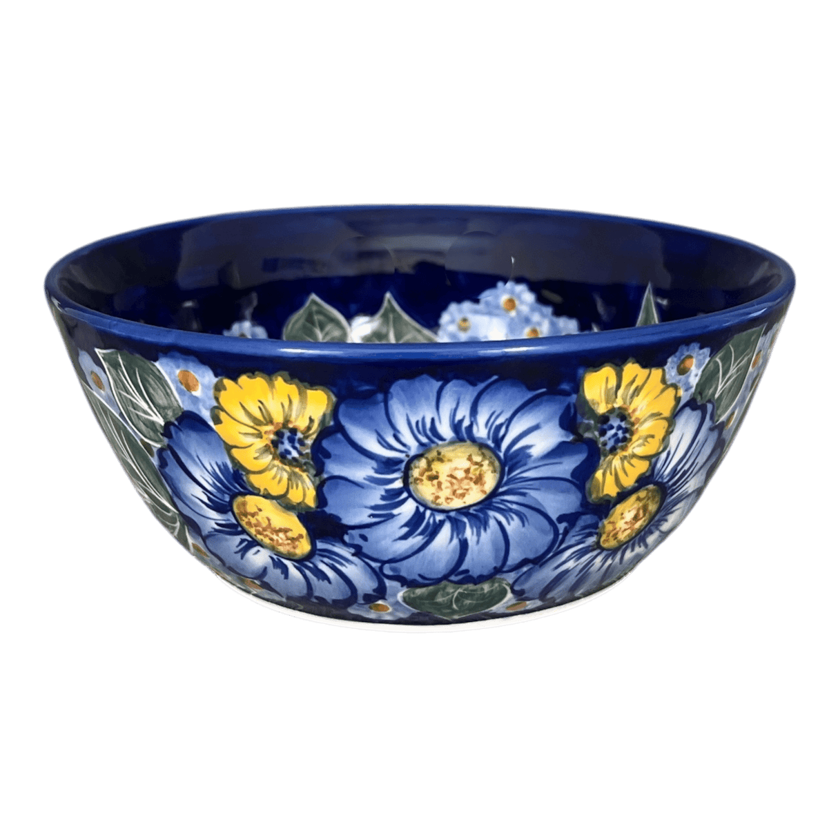 Bowl, Round, 7.75", WR (WR12D) in "Cobalt Blossoms" by W.R. Ceramika | WR12D-AB5