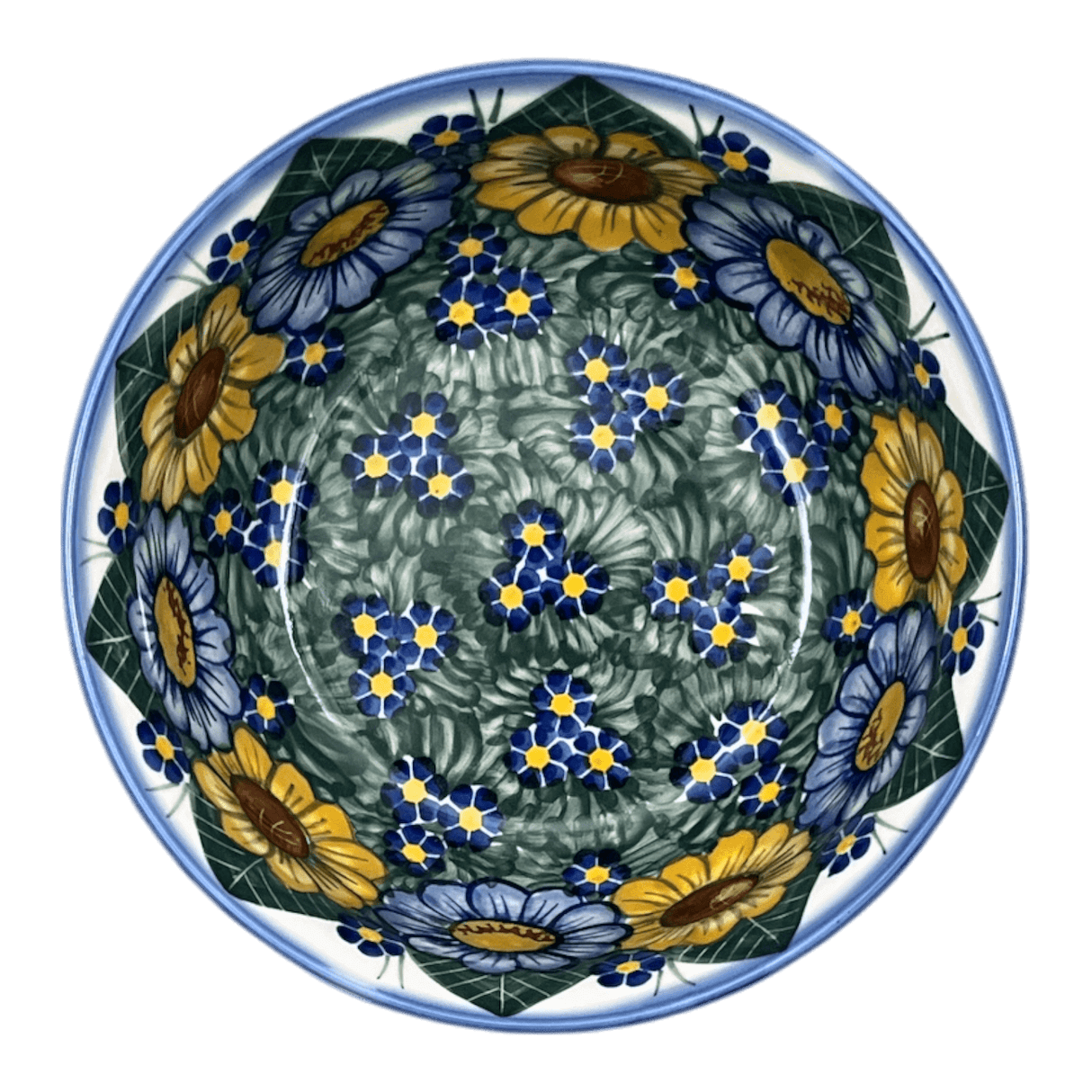 Bowl, Round, 7.75", WR (WR12D) in "Bed of Blossoms" by W.R. Ceramika | WR12D-KG2