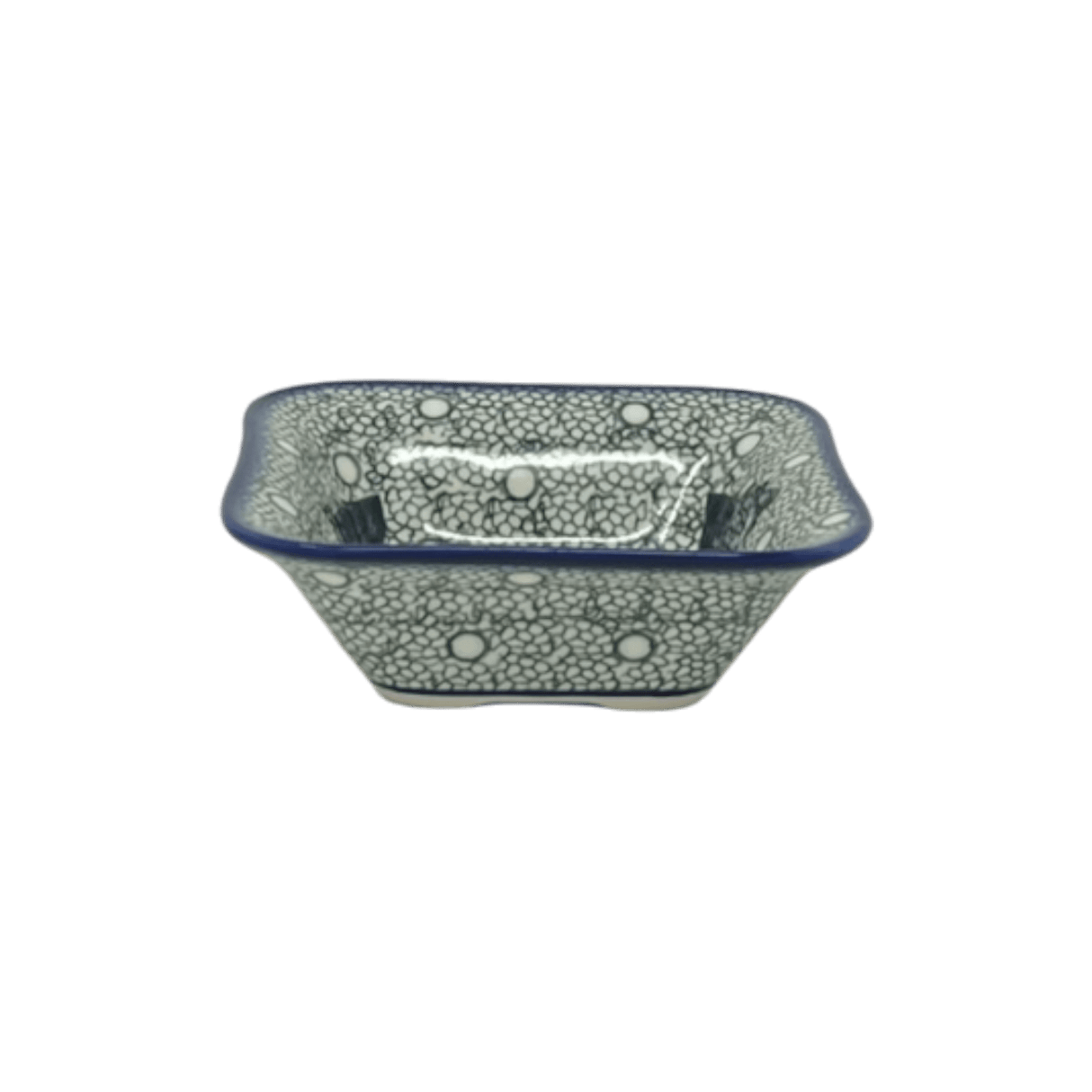 Bowl, Square, 5.25" Small, WR (WR12G) in "Winter Cabin" by W.R. Ceramika | WR12G-AB1