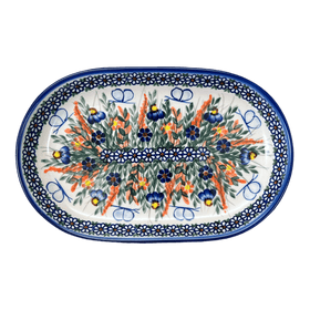 Polish Pottery WR 7" x 11" Oval Roaster (Butterfly Delight) | WR13B-PP2 Additional Image at PolishPotteryOutlet.com