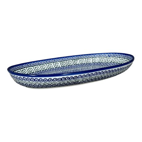 Oval Dish, 8.5" x 13.75", WR (WR13E) in "Greek Columns" by W.R. Ceramika | WR13E-NP20
