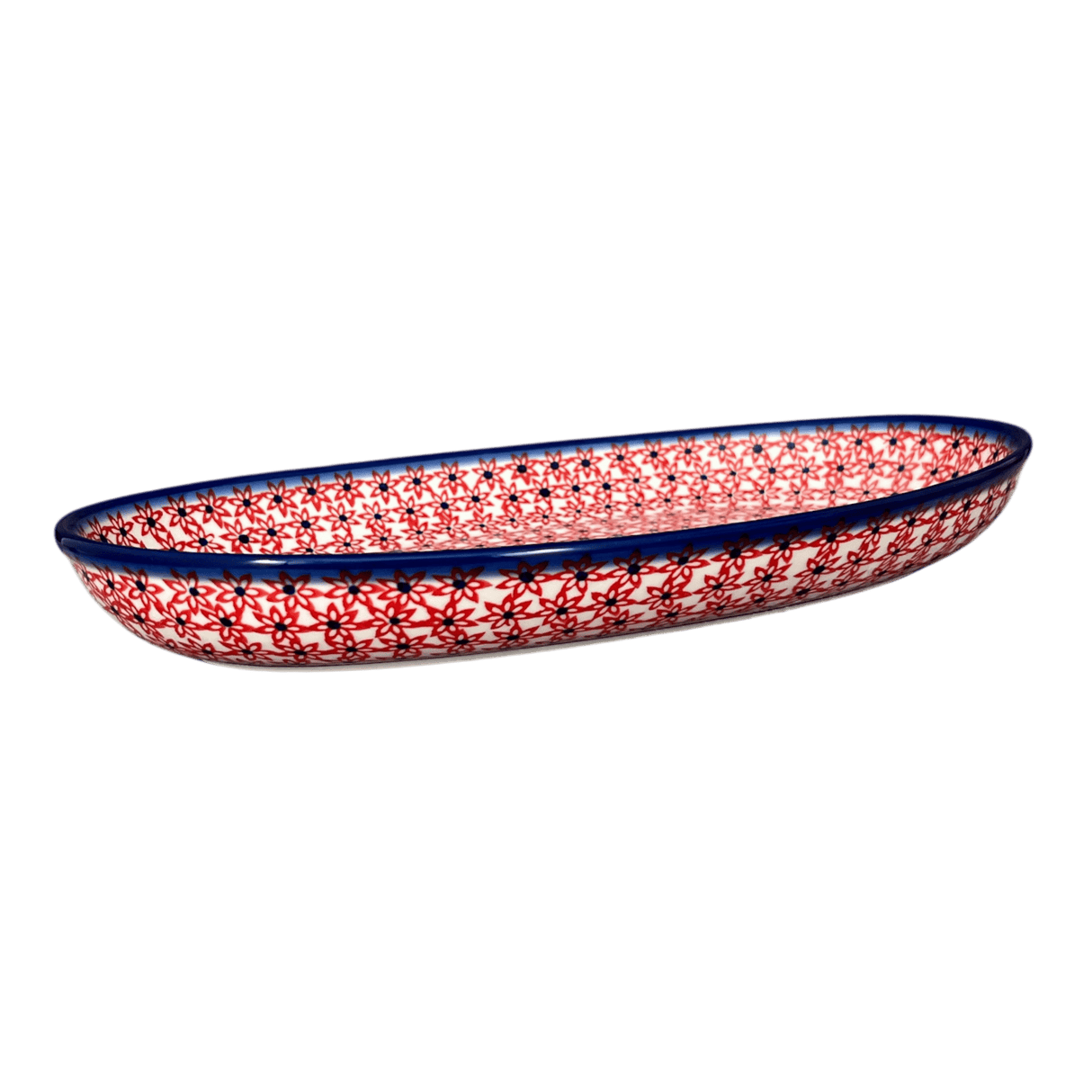 Oval Dish, 8.5" x 13.75", WR (WR13E) in "Blazing Starflower" by W.R. Ceramika | WR13E-WR25