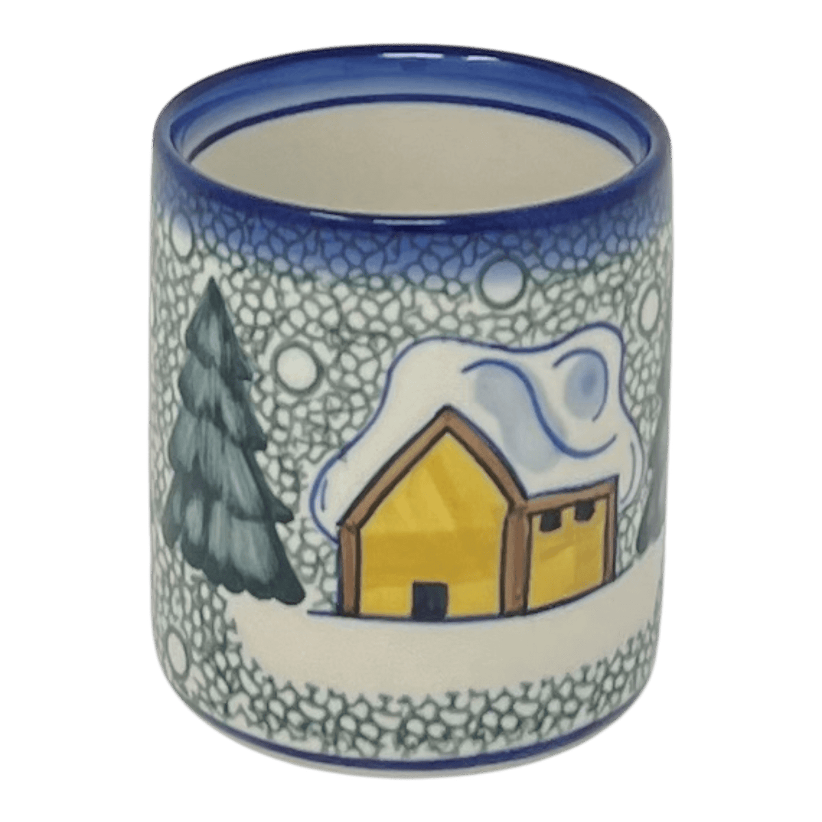 Tumbler, Short, 12 oz, WR (WR14J) in "Winter Cabin" by W.R. Ceramika | WR14J-AB1