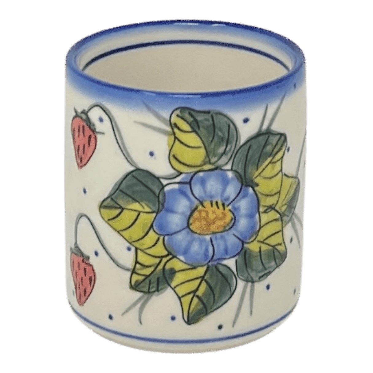 Tumbler, Short, 12 oz, WR (WR14J) in "Strawberries & Blossoms" by W.R. Ceramika | WR14J-WR2