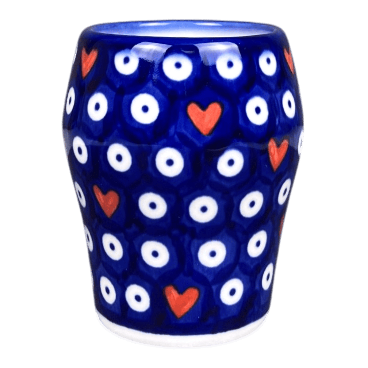 Wine Cup, 6 oz, WR (WR14K) in "Hearts & Dots" by W.R. Ceramika | WR14K-SMA2