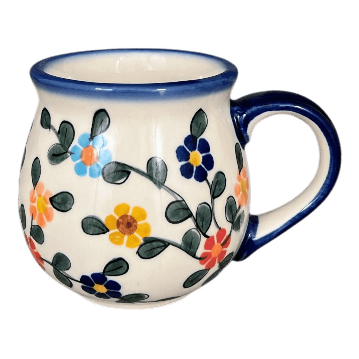 Mug, Belly Mug, 8 oz Small, WR (WR14N) in "Rainbow Shower" by W.R. Ceramika | WR14N-NP18