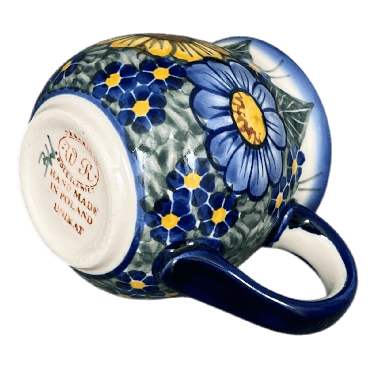 Mug, Belly Mug, 10 oz. Medium, WR (WR14T) in "Bed of Blossoms" by W.R. Ceramika | WR14T-KG2