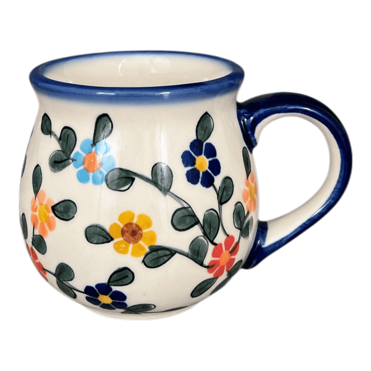 Mug, Belly Mug, 10 oz. Medium, WR (WR14T) in "Rainbow Shower" by W.R. Ceramika | WR14T-NP18