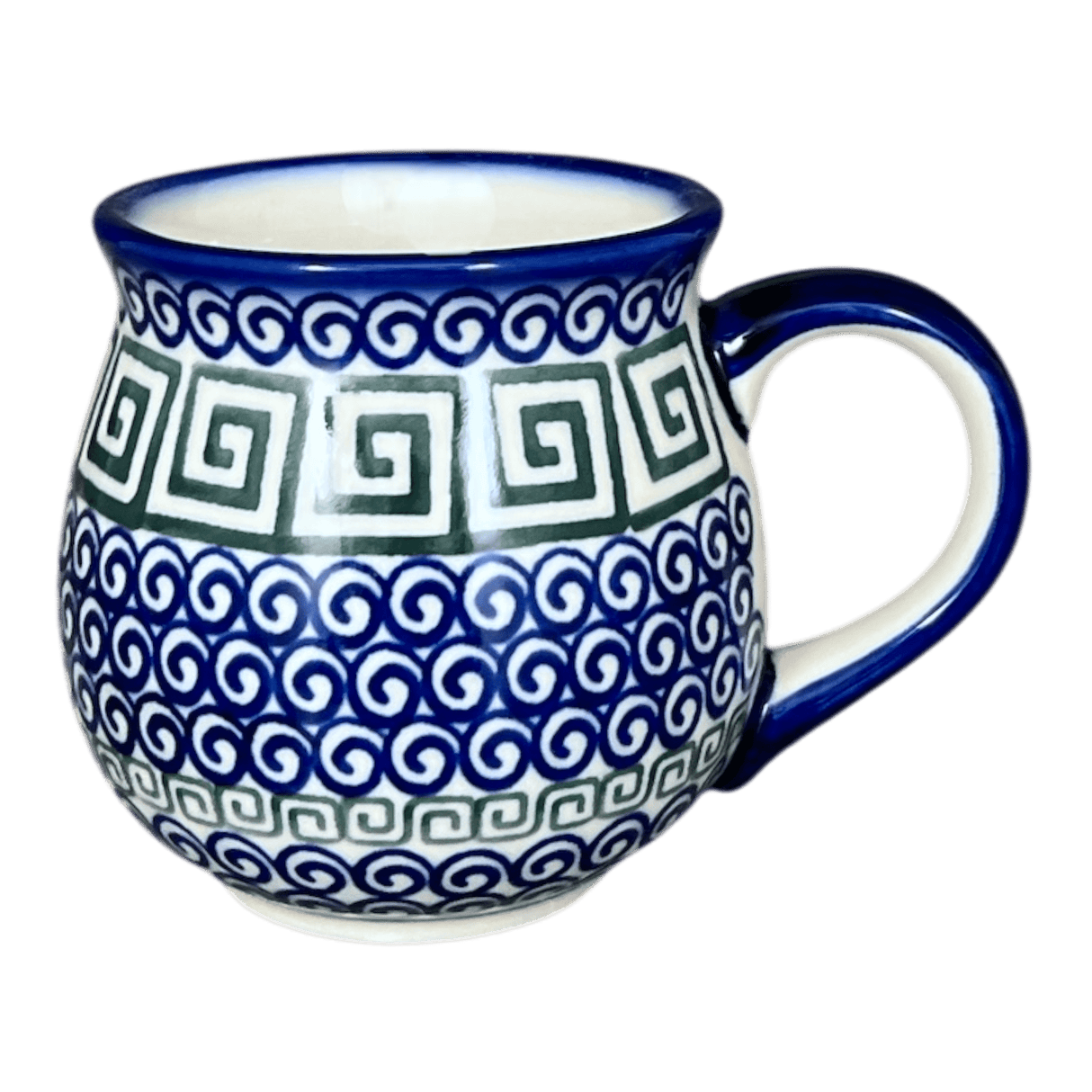 Mug, Belly Mug, 10 oz. Medium, WR (WR14T) in "Greek Columns" by W.R. Ceramika | WR14T-NP20