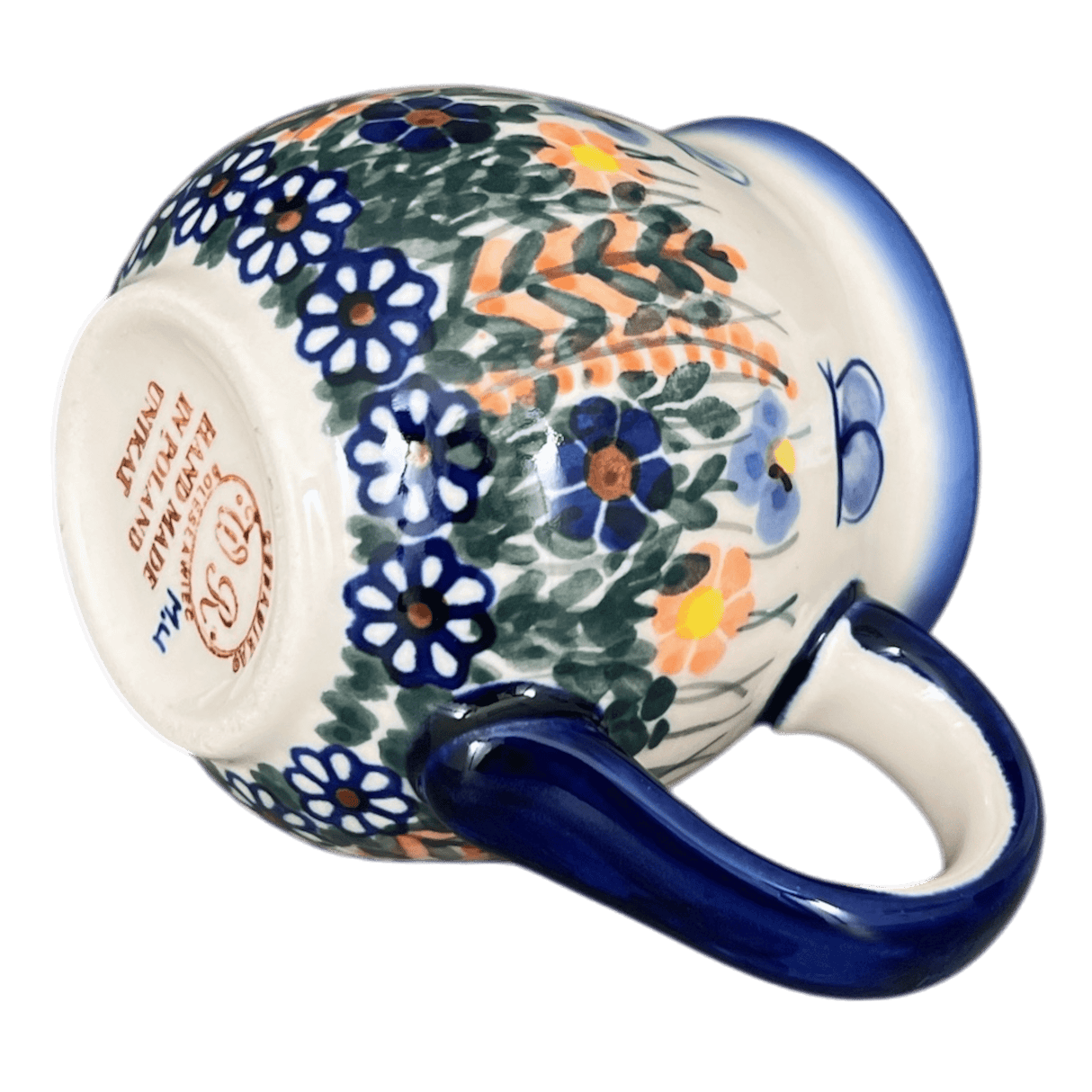 Mug, Belly Mug, 10 oz. Medium, WR (WR14T) in "Butterfly Delight" by W.R. Ceramika | WR14T-PP2