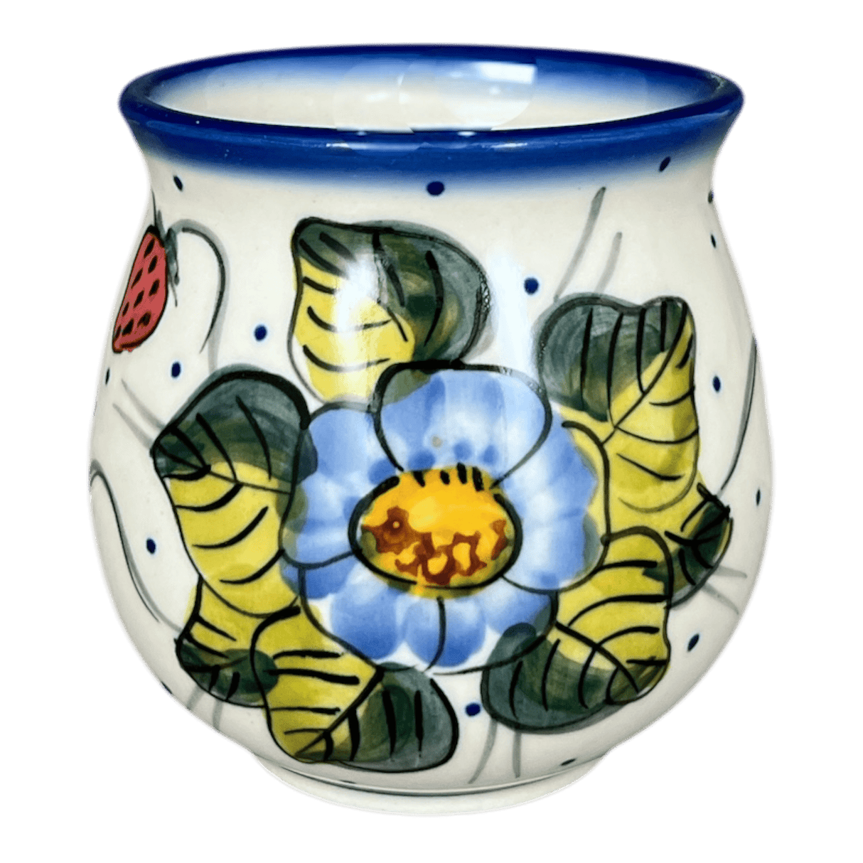 Mug, Belly Mug, 10 oz. Medium, WR (WR14T) in "Strawberries & Blossoms" by W.R. Ceramika | WR14T-WR2