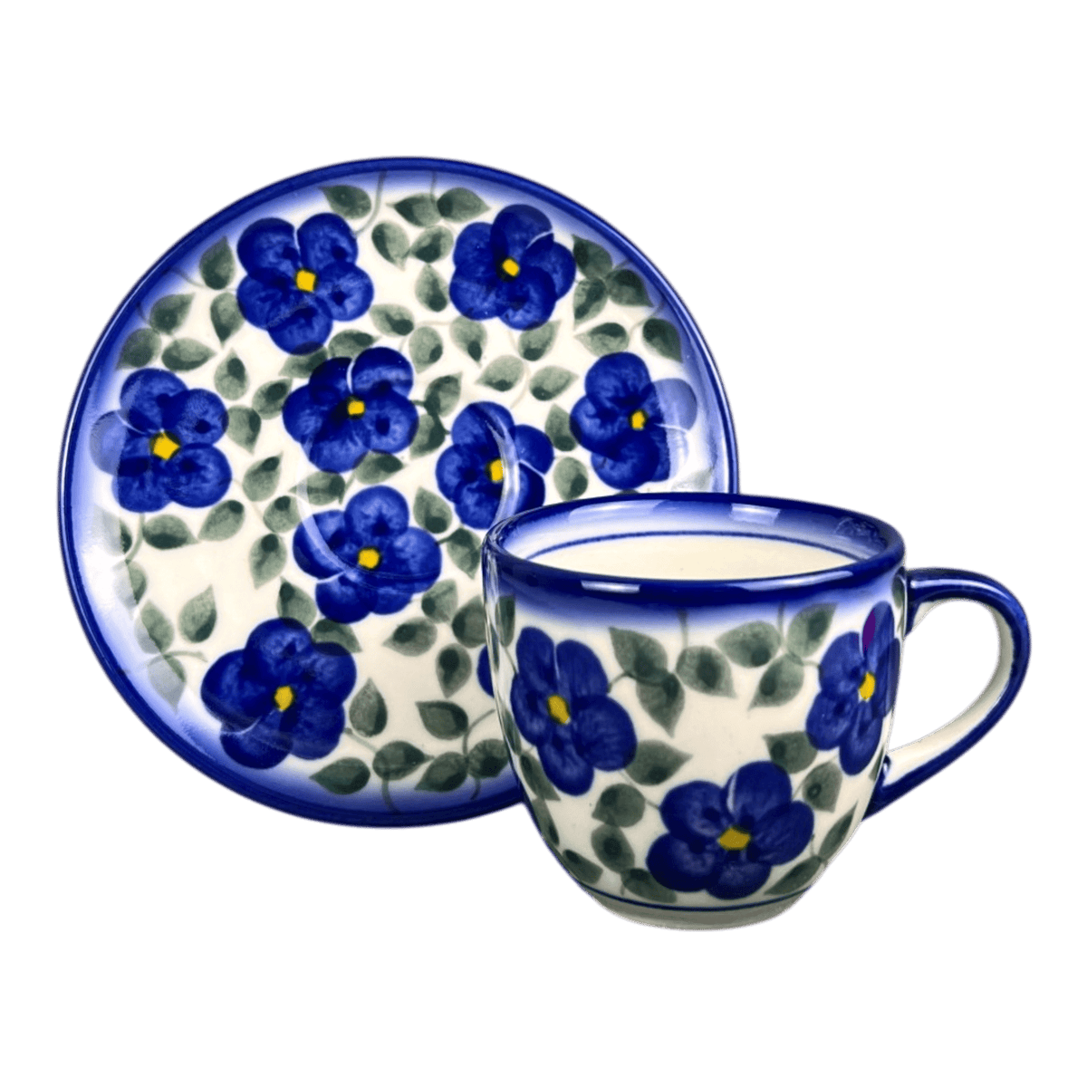 Cup & Saucer, 5oz, WR, WR, (WR17HI) in "Pansy Storm" by W.R. Ceramika | WR17HI-EZ3