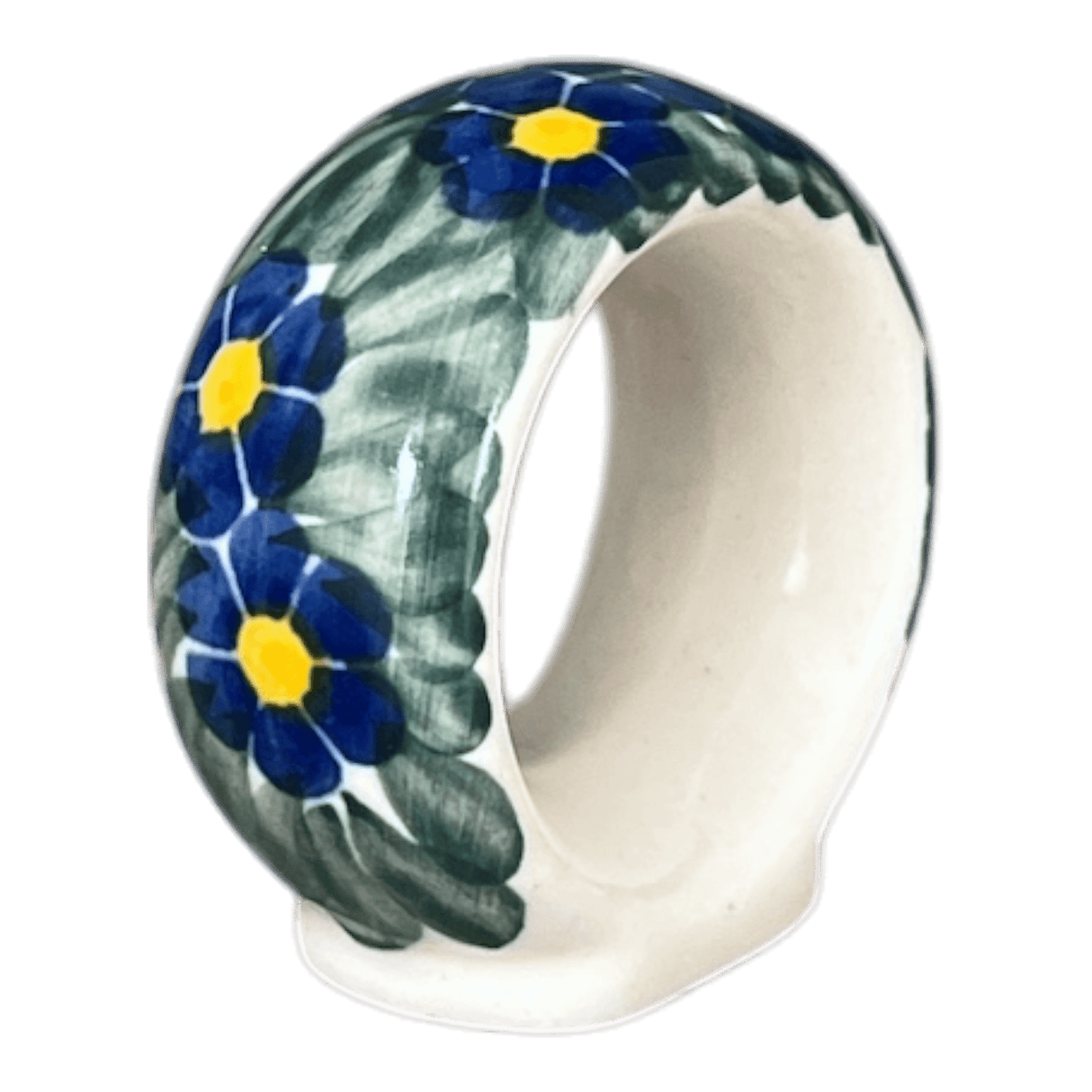 Napkin Ring, 2", WR (WR18B) in "Bed of Blossoms" by W.R. Ceramika | WR18B-KG2