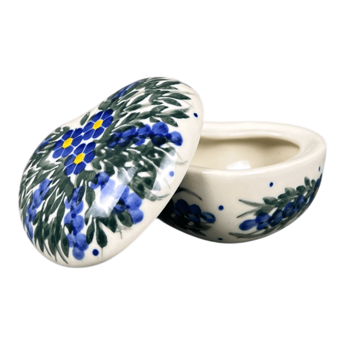 Heart Box, 3.5", WR (WR21A) in "Delphinium Spray" by W.R. Ceramika | WR21A-BW3