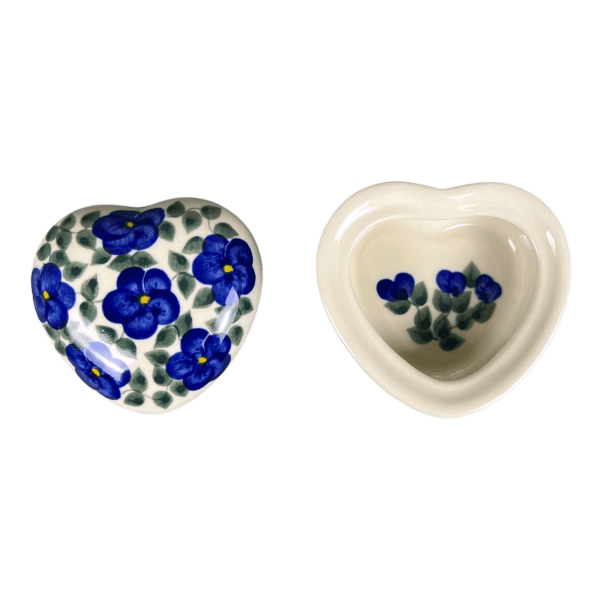 Heart Box, 3.5", WR (WR21A) in "Pansy Storm" by W.R. Ceramika | WR21A-EZ3