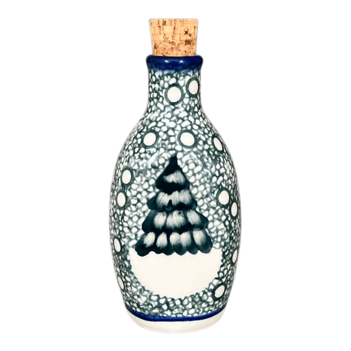 Bottle, with Cork, Small, 6.5 oz, WR (WR2F) in "Winter Cabin" by W.R. Ceramika | WR2F-AB1