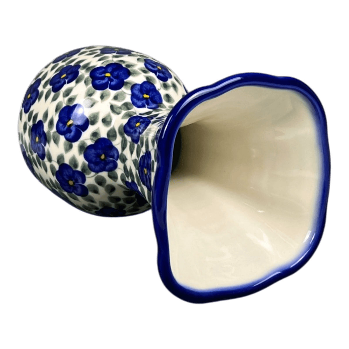 Vase, Fluted, 8.25", WR (WR301) in "Pansy Storm" by W.R. Ceramika | WR301-EZ3