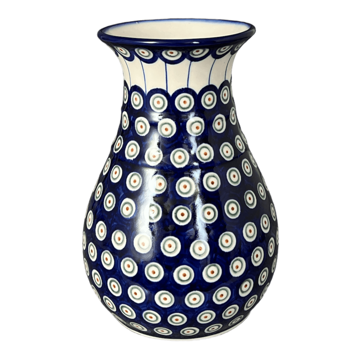 Vase, 8.5", WR (WR30D) in "Peacock in Line" by W.R. Ceramika | WR30D-SM1