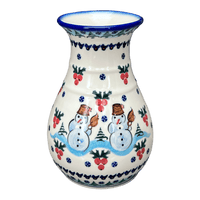 A picture of a Polish Pottery WR 8.5" Tall Vase (Frosty & Friend) | WR30D-WR11 as shown at PolishPotteryOutlet.com/products/8-5-tall-vase-frosty-friend-wr30d-wr11