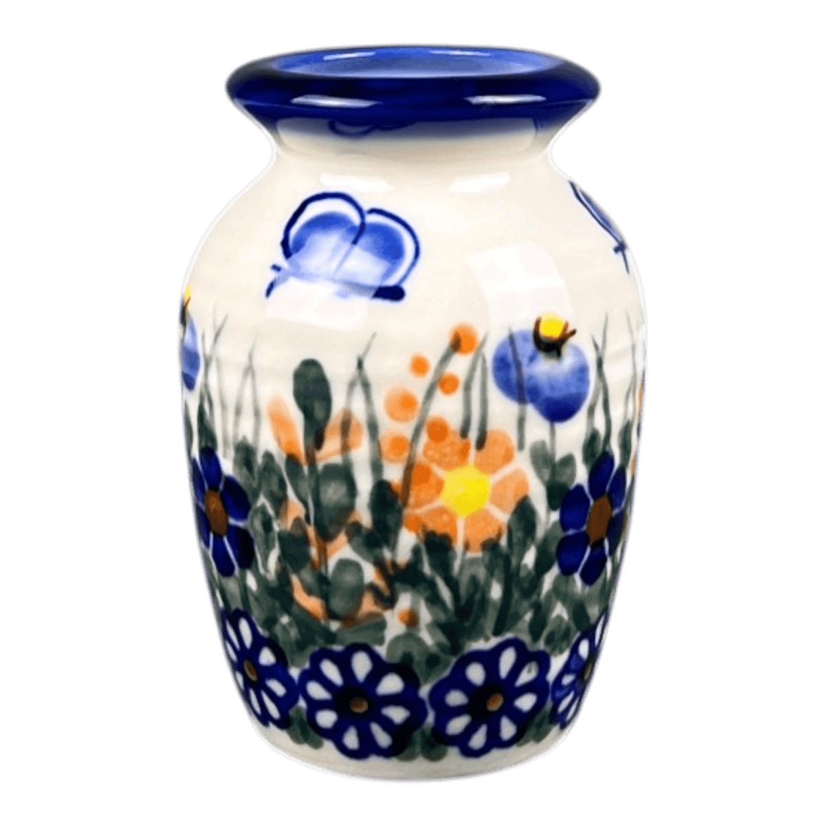 Vase, Mini, 3.25", WR (WR30JA) in "Butterfly Delight" by W.R. Ceramika | WR30JA-PP2