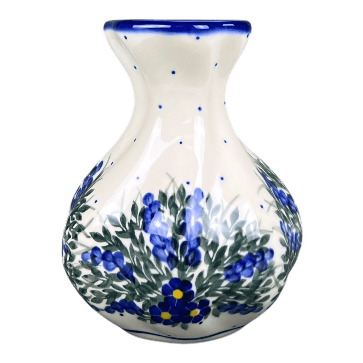 Vase, Scalloped, 6", WR (WR30Z) in "Delphinium Spray" by W.R. Ceramika | WR30Z-BW3